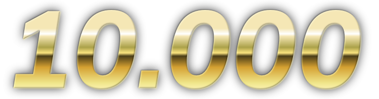Zahl 10000 in Gold